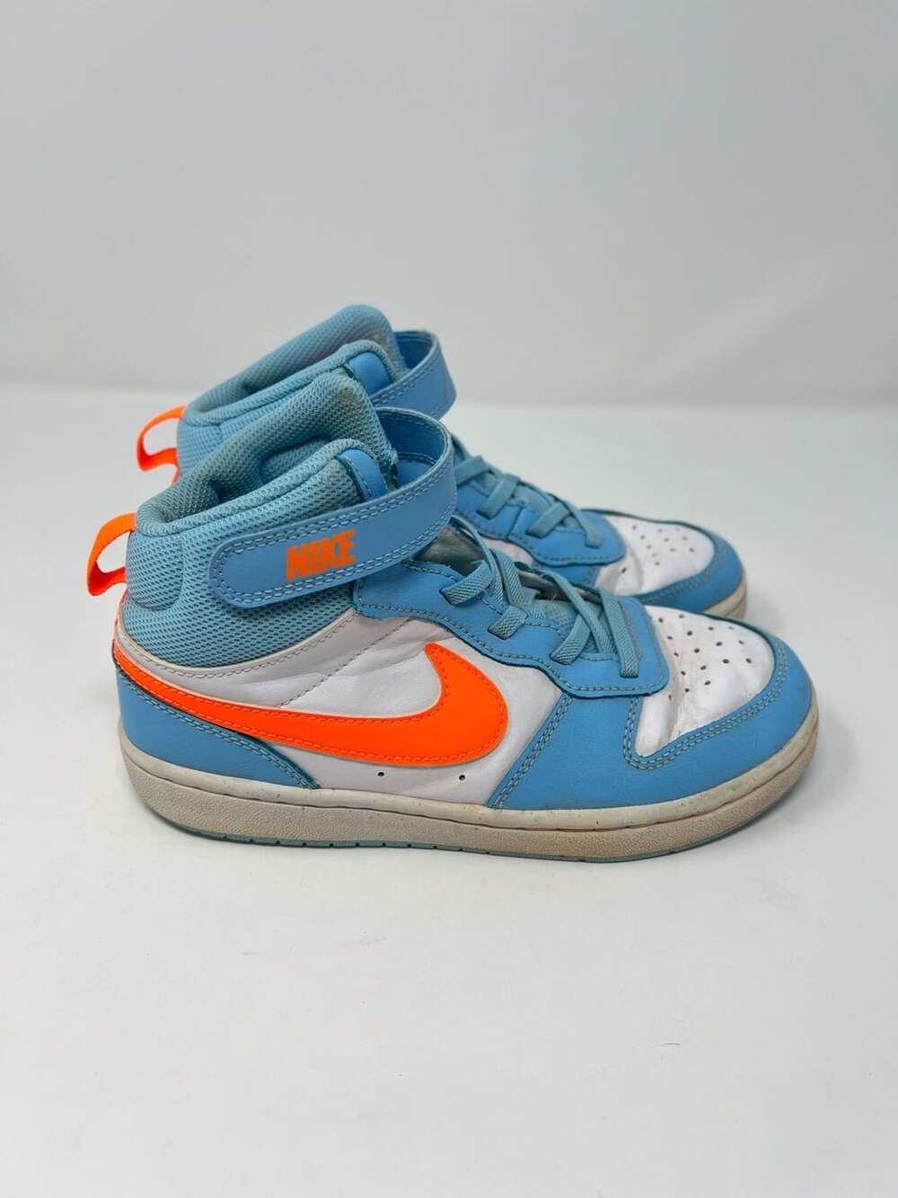 Nike Court Borough Mid 2 GS Aquarius Blue Orange Sneakers HF4792-407 Youth Size